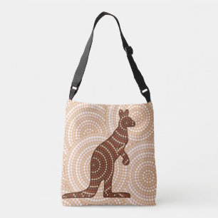 Aboriginal kangaroo dot painting crossbody bag