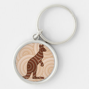 Aboriginal kangaroo dot painting keychain