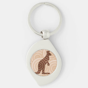 Aboriginal kangaroo dot painting keychain