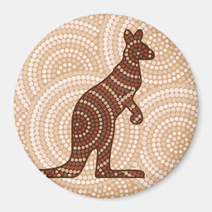 Aboriginal kangaroo dot painting magnet