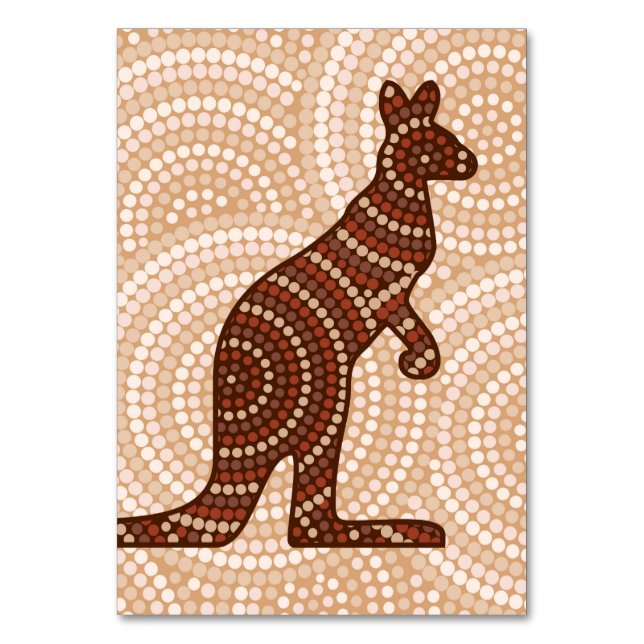 Aboriginal kangaroo dot painting table number (Front)