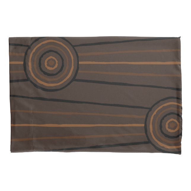 Aboriginal line and circle painting pillowcase (Front)