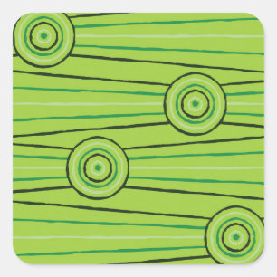 Aboriginal line and circle painting square sticker