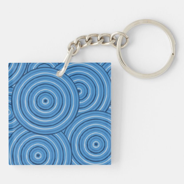 Aboriginal line painting keychain (Back)