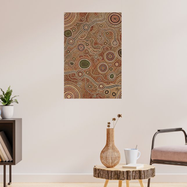 Aboriginal Map Dot Poster (Living Room 3)