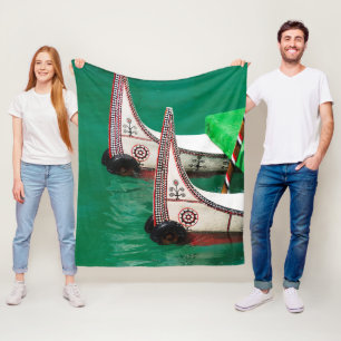 Aboriginal People's Canoe Fleece Blanket