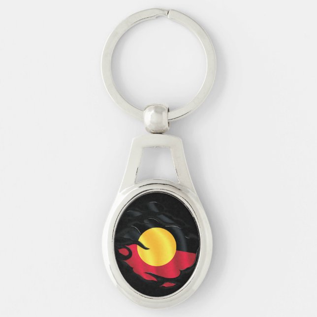 Aboriginal Ripped Flag Keychain (Front)