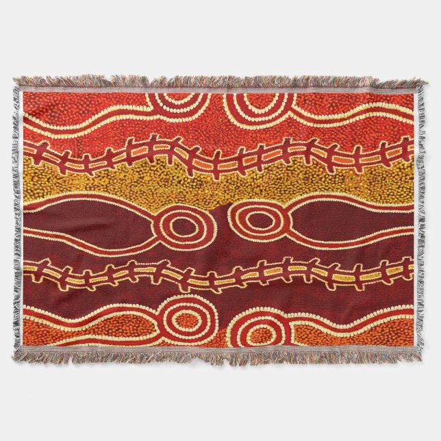 Aboriginal Serpents . Throw Blanket (Front)