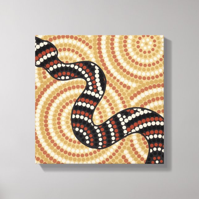 Aboriginal snake dot painting canvas print (Front)