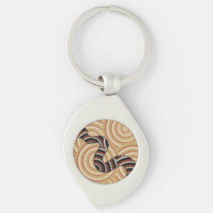 Aboriginal snake dot painting keychain