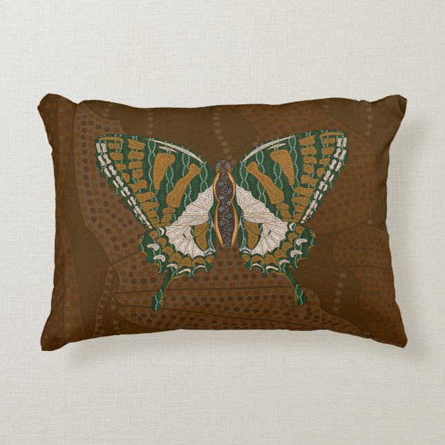 Aboriginal Swallowtail Accent Pillow (Front)