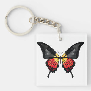 Aboriginal Swallowtail Butterfly Flag Sticker Keychain
