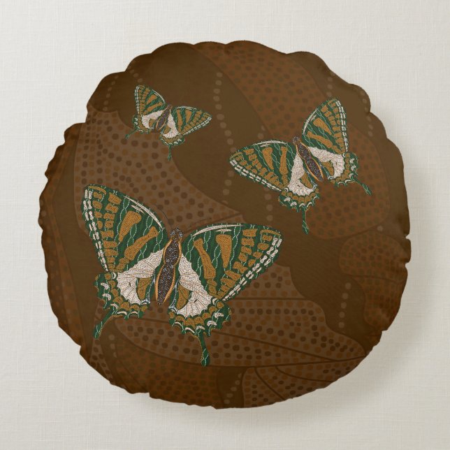 Aboriginal Swallowtail Round Pillow (Front)