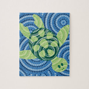 Aboriginal turtle dot painting jigsaw puzzle