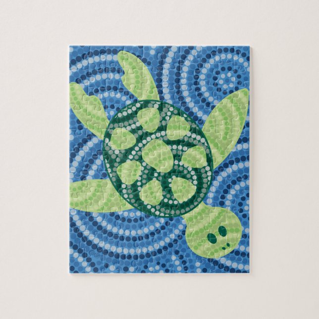 Aboriginal turtle dot painting jigsaw puzzle (Vertical)