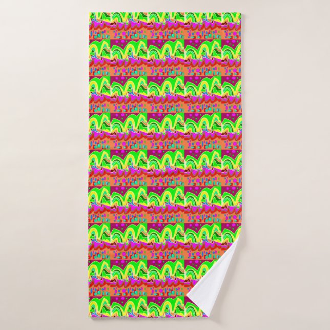 ABORIGINAL TYPE ART ABSTRACT BATH TOWEL (Bath Towel)