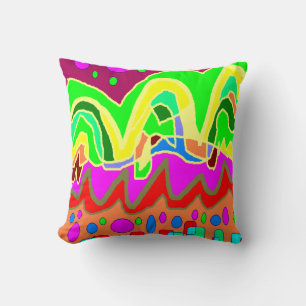 ABORIGINAL TYPE ART ABSTRACT THROW PILLOW