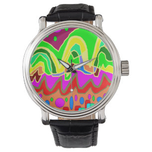 ABORIGINAL TYPE ART ABSTRACT WATCH