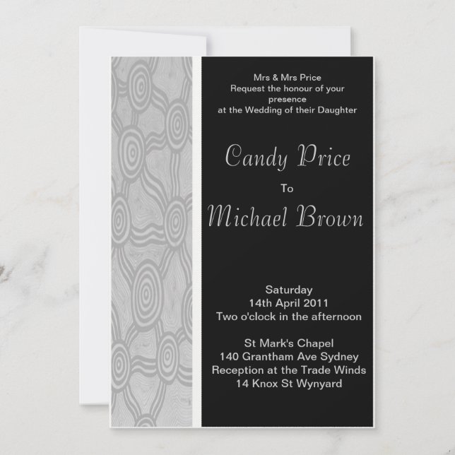 Aboriginal Wedding Invitation Winter Dreaming (Front)