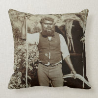 Aborigine with a Boomerang, c.1860s (sepia photo)