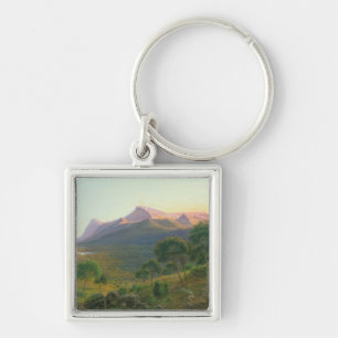 Aborigines by a Fire before Mount William Keychain