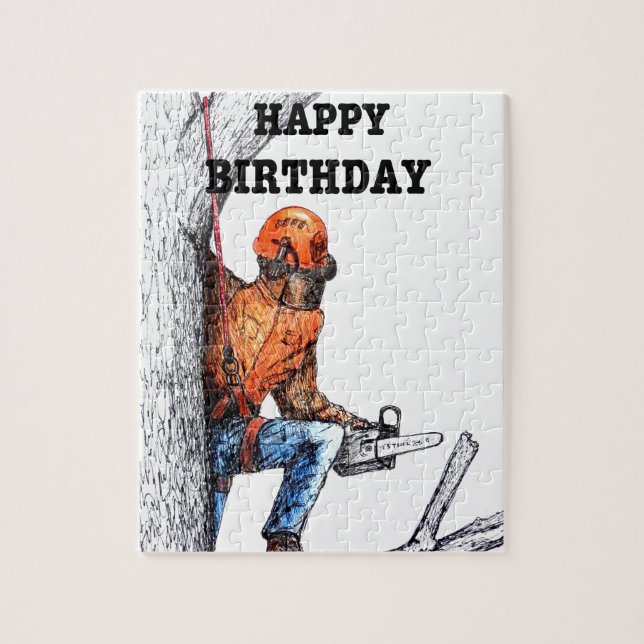 Aborist Tree surgeon Birthday present gift. Jigsaw Puzzle (Vertical)