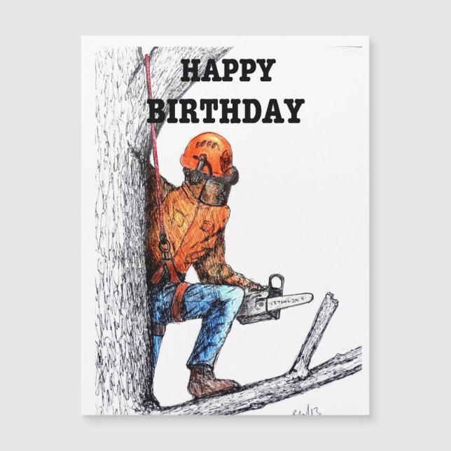 Aborist Tree surgeon Birthday present gift. Postca (Front)