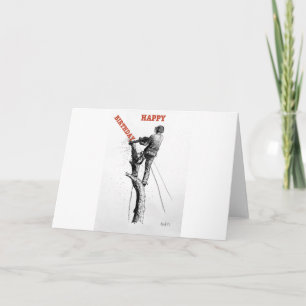 Aborist Tree surgeon christmas present gift Holiday Card