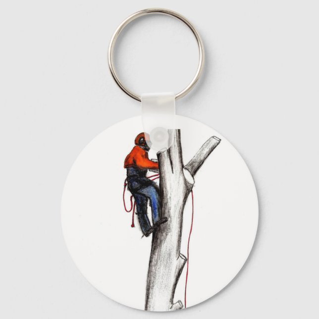 Aborist Tree surgeon christmas present gift Key Ri Keychain (Front)