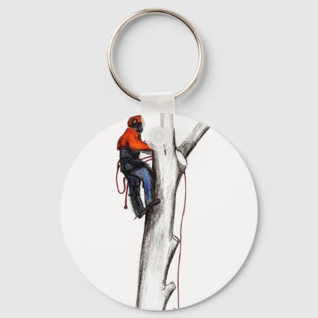 Aborist Tree surgeon christmas present gift Keychain (Front)