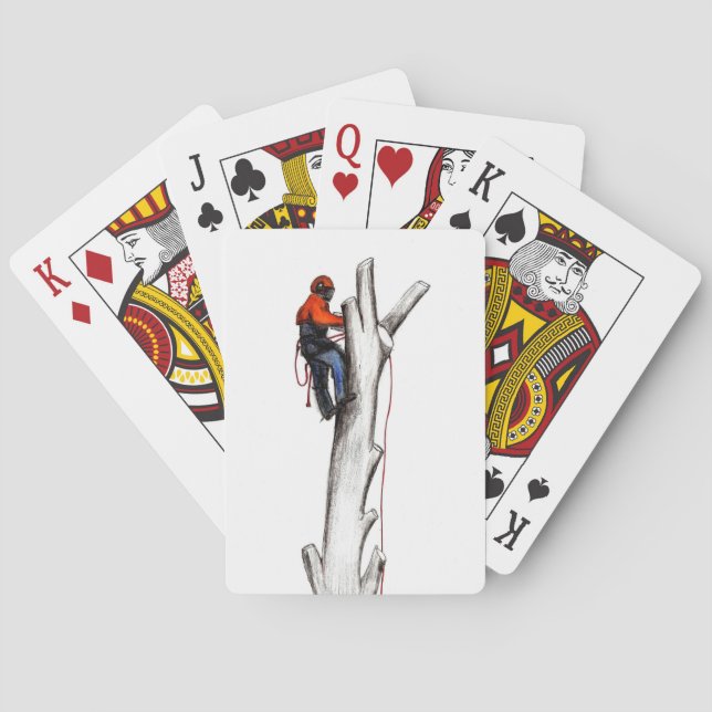 Aborist Tree surgeon christmas present gift Playing Cards (Back)