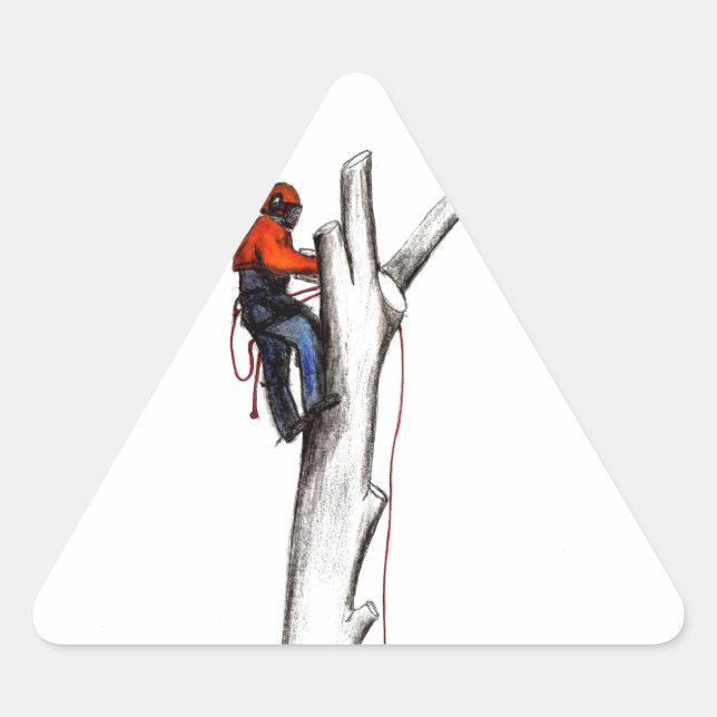 Aborist Tree surgeon christmas present gift Triangle Sticker (Front)