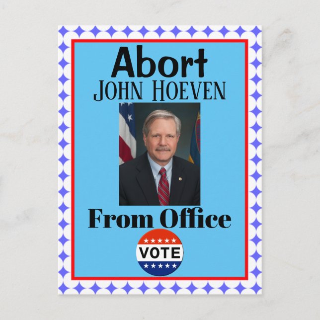 Abort John Hoeven Postcard (Front)