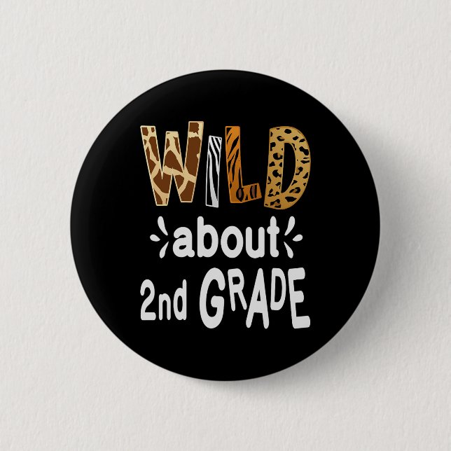 About 2nd Grade Welcome Back To School First Day O 2 Inch Round Button (Front)
