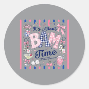 About Bam Time Mahjong Girls Game Night Girls Trip Classic Round Sticker