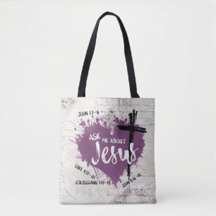 ABOUT JESUS Christian Scripture Gospel Graffiti Tote Bag
