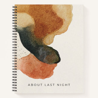 About Last Night | Modern Abstract Watercolor Notebook
