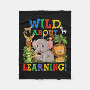 About Learning Safari Animals Jungle Back To Schoo Fleece Blanket