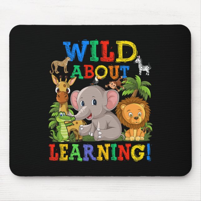 About Learning Safari Animals Jungle Back To Schoo Mouse Pad (Front)