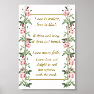 About Love 1 Corinthians 13:4-8  Poster
