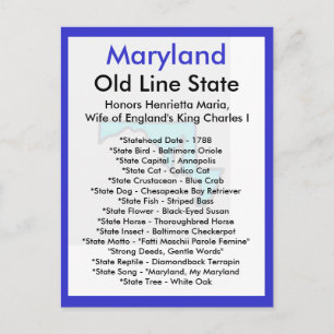 About Maryland Postcard