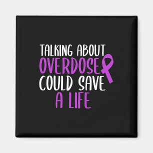 About Overdose Could Save A Life Purple Ribbon  Magnet