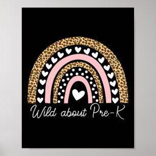 About Pre-k Leopard Rainbow Teacher Back To School Poster