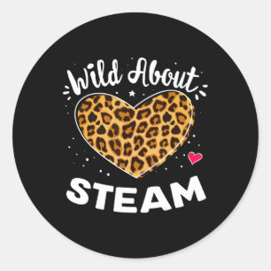 About Steam Leopard Squad Stem Back To School Day  Classic Round Sticker