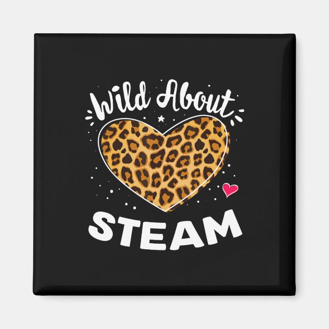 About Steam Leopard Squad Stem Back To School Day  Magnet (Front)