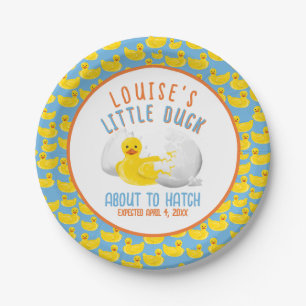 About to Hatch Baby Shower Invitation Paper Plate