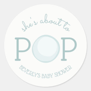About to Pop Bubble Baby Shower Sticker