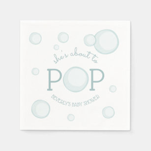 About to Pop  Bubbles Baby Shower Napkin