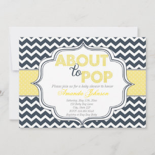 About to Pop Chic Chevron Baby Shower Invitation