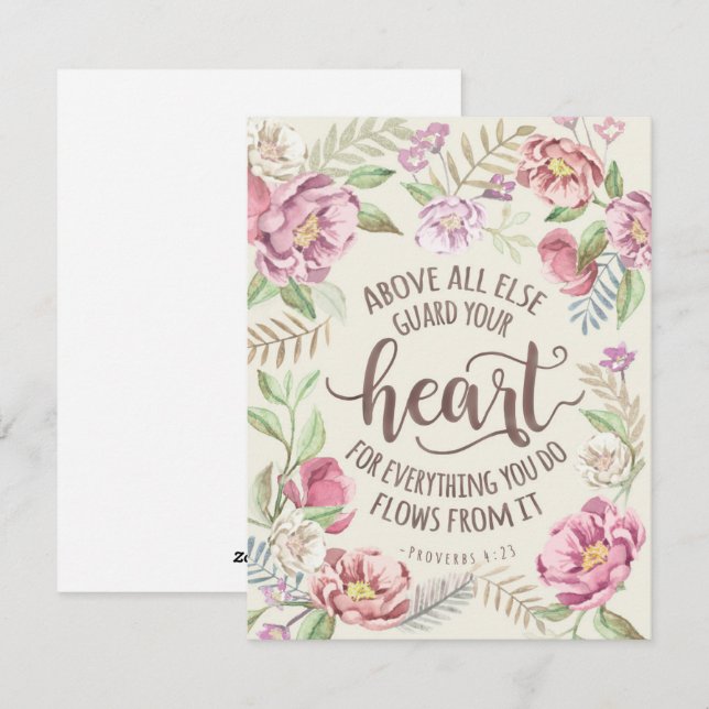 Above All Else Guard Your Heart Religious Postcard (Front/Back)